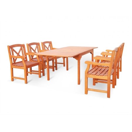 RENAISSANCE Renaissance Outdoor 7-piece Hand-scraped Wood Patio Dining Set  - V1297SET12 V1297SET12